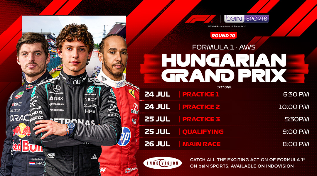 Saksikan Formula 1 Hungarian Grand Prix 2026 di Indovision, Aksi Seru Para Pembalap Dunia!